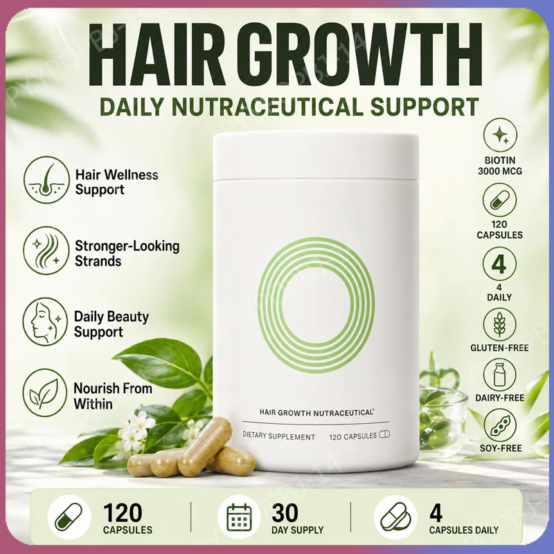 Hair Care Herbal - Kräuter-Haarpflegekapseln Tägliche Biotin-Pflanzenmischung Haarpflege-Ergänzung für starkes,