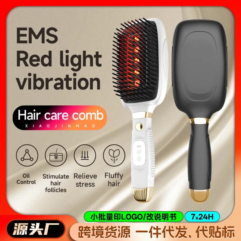 Hair Care Growth - Elektrischer antistatischer Haarkamm, Vibration, rotes Licht,
