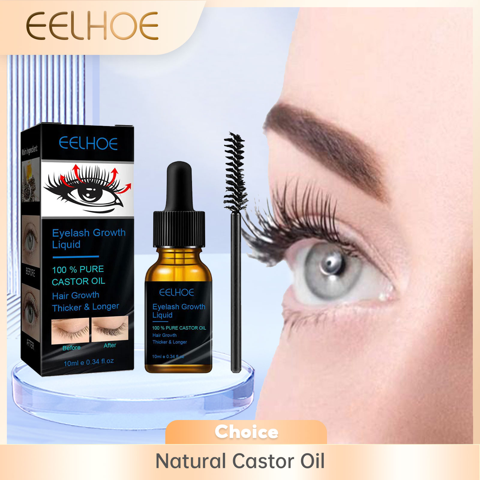 Hair Care Tonic - Rizinusöl Wimpernwachstumsserum für Männer und Frauen,