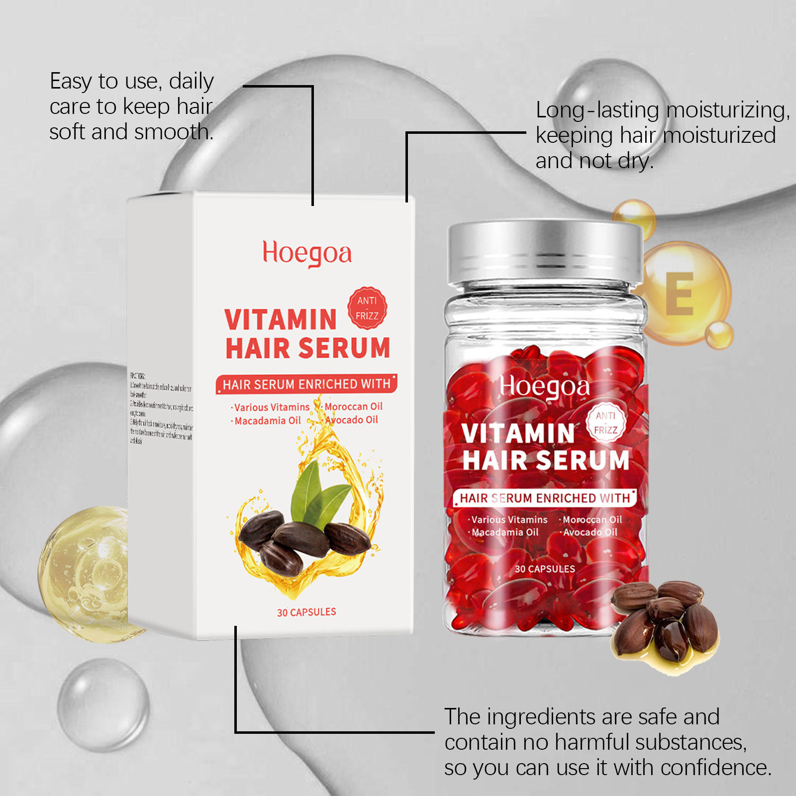 Hair Care Growth - Vitamin-Haarpflege-Serum-Kapseln, erhöhen das Nachwachsen, Ölkontrolle, verhindern